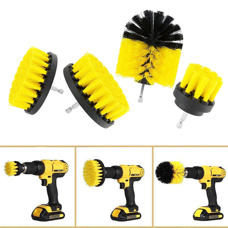 Drill Brush Attachment Set Power Scrubber Tools Car Polisher Bathroom Cleaning Kit Kitchen Cleaning Brush Accessories