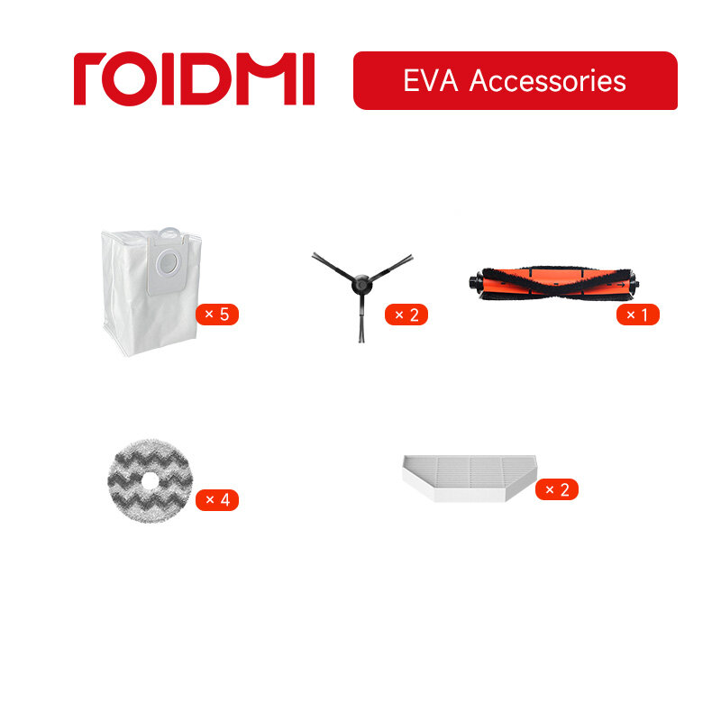 Accessoires pour aspirateur ROIDMI Oligant, sac à poussière, brosse principale, brosse latérale, élément filtrant HEPA, vadrouille
