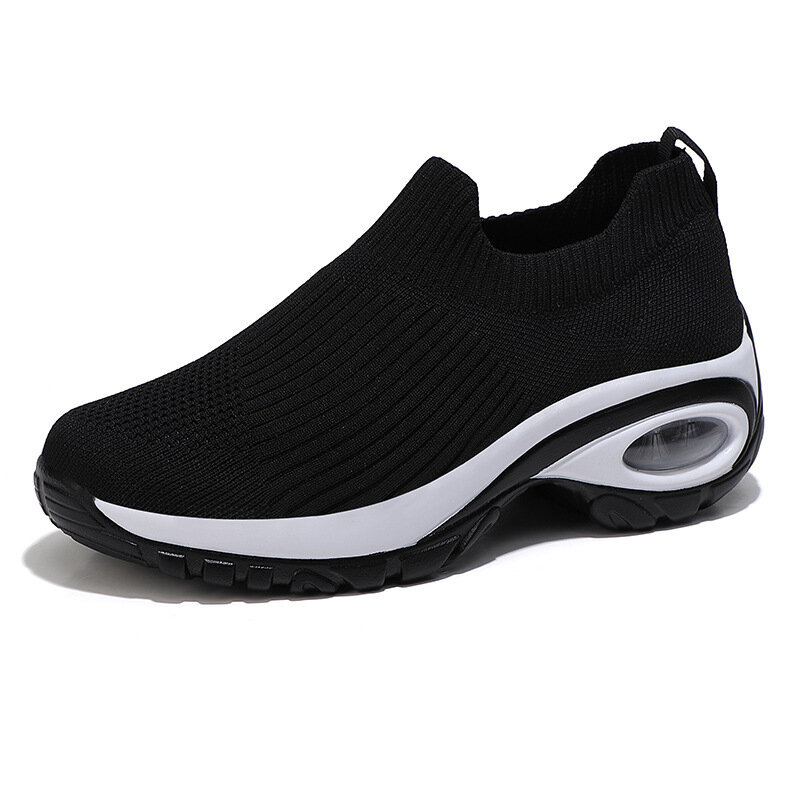 Casual Shoes 2022 New Thick-soled Running Shoes Women's Shoes Comfortable Flying Woven Breathable Slip-on Shoes Platform Shoes