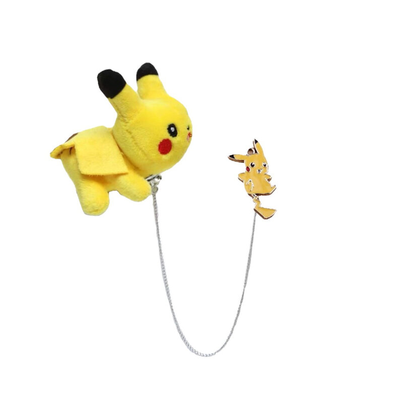 Broche de cadena con personajes de Anime Pokémon Pikachu, accesorios para bolso, alfiler de aleación, suéter, decoración de cadena, muñeco de dibujos animados, insignia de Estudiante