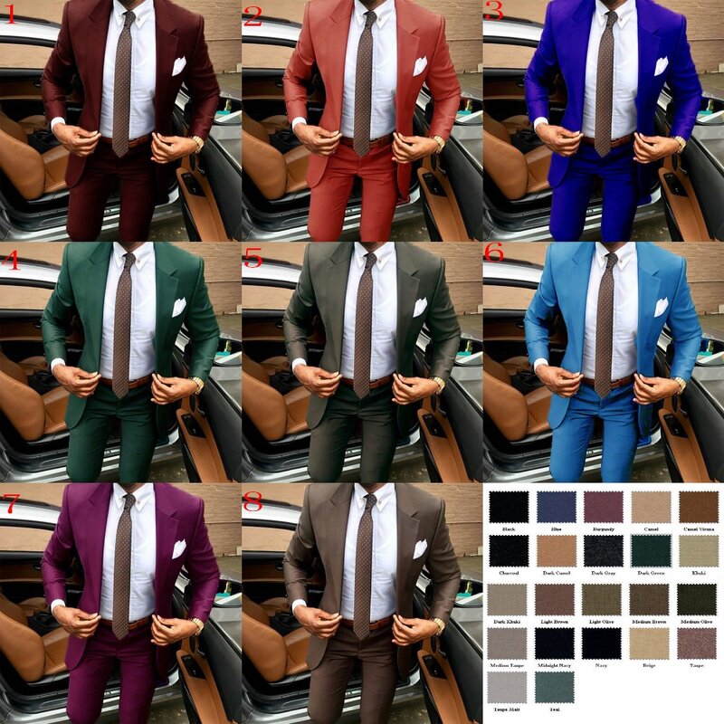 Desain Celana Mantel Terbaru 2022 Jas Pria Coklat Tuksedo Elegan Pas Badan Gaun Pesta Bisnis Pernikahan Jaket Musim Panas + Celana Terno