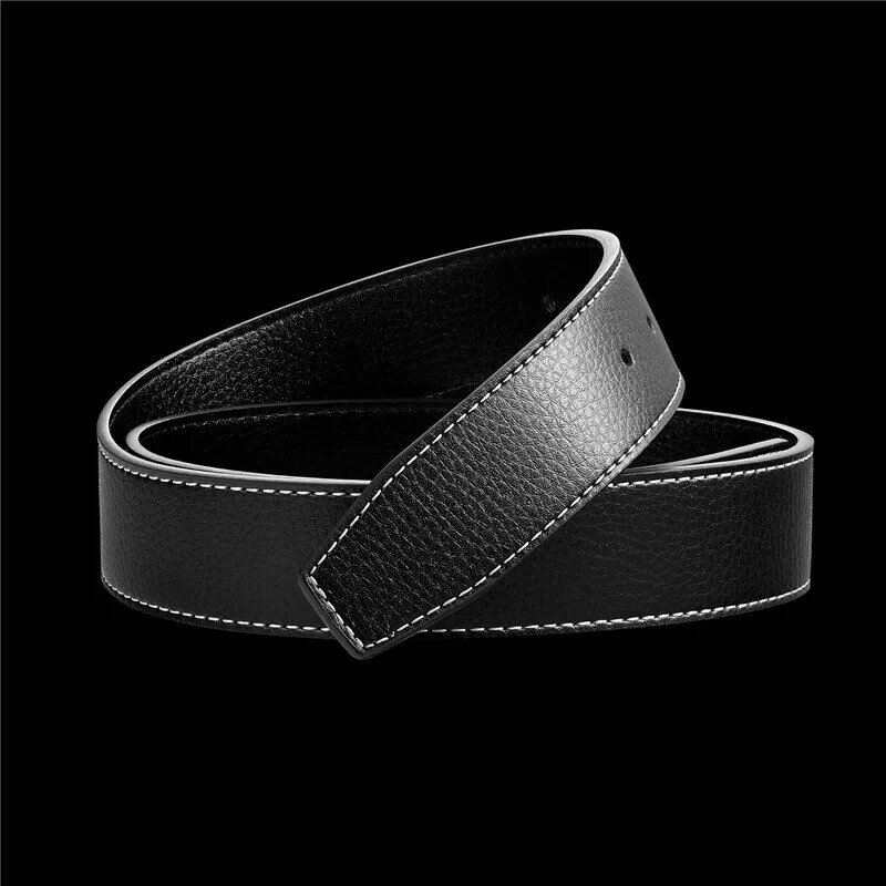 New Luxury Brand Belts For Men High Quality Pin Buckle Male Strap Genuine Leather Waistband Ceinture Men's No Buckle 3.3cm Belt