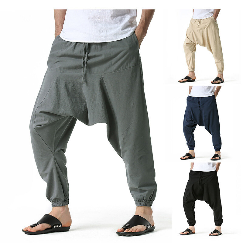 Men Harajuku Harem Cross Pants Trousers 2022 Mens Summer Joggers Pants Male Sweatpants Pantalones Hombre  Streetwear