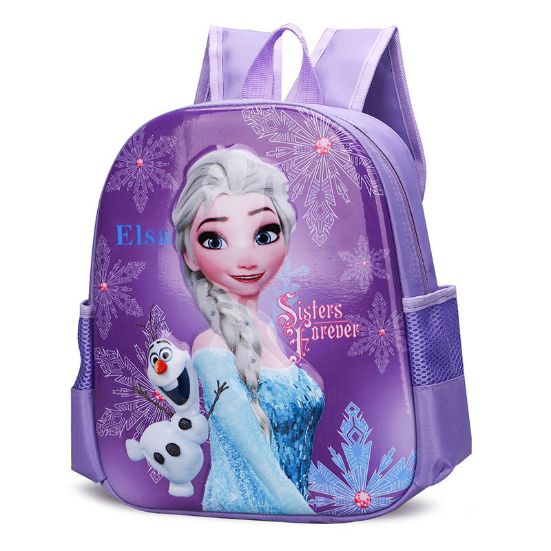 디즈니 만화 학교 가방, 겨울왕국 2 엘사 안나 공주 여아용 귀여운 초등학교 가방, 유치원 귀여운 백팩