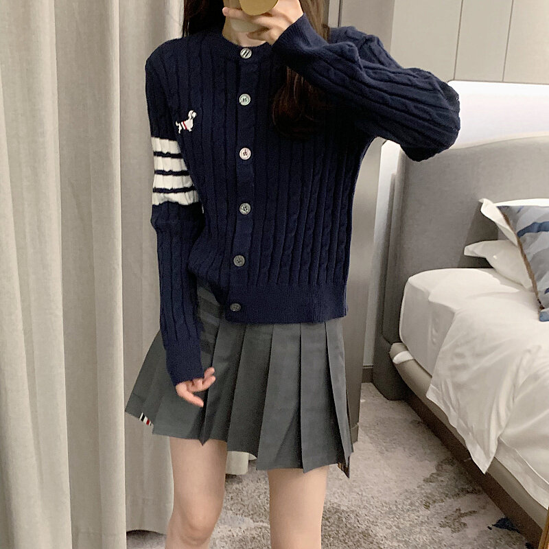 Knitted 2023 Korean Fall New Clothes Sweater High Quality Clothing Womens Cardigan Girl Long Sleeve Fashion Winter Y2k Knit Tops