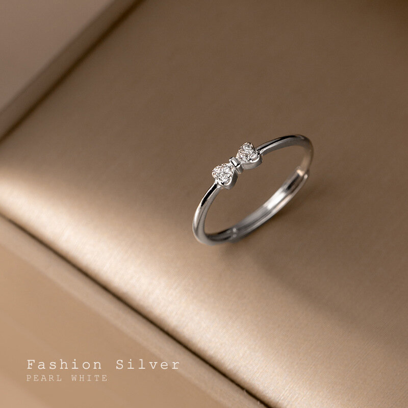 LicLiz nowy 925 Sterling Silver Tie węzeł pierścień CZ dla kobiet wesele biżuteria akcesoria Anillos Plata 925 Para Mujer LR0839