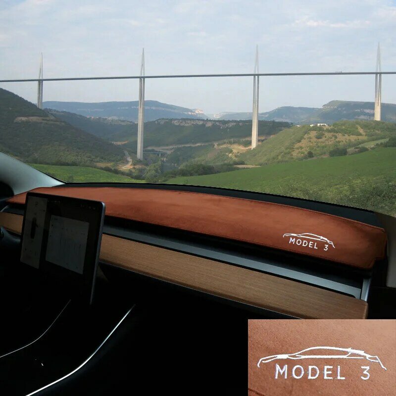 Pokrywa deski rozdzielczej samochodu Dashmat mata deski rozdzielczej dla modelu Tesla 3 Y antypoślizgowa osłona przeciwsłoneczna dywan anty-uv