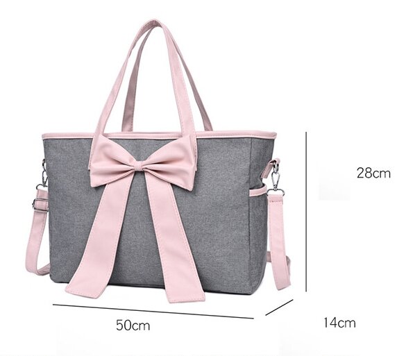 Korean Style Big Bow Mommy Bag Large-capacity Single Shoulder Computer Bag Fashion Diaper Backpack For New Preganent Women