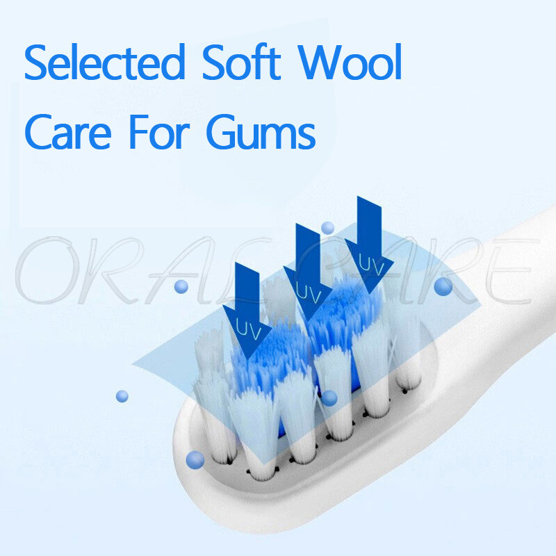 Xiaomi-Cabezal de cepillo de dientes Mitu MES801 SOOCAS C1 para niños, repuesto de cabezal de cepillo de dientes para niños, vacío con cubierta, cabezal de cepillo suave, 3 piezas