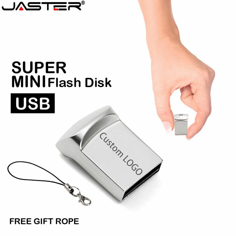 JASTER-Mini unidad flash USB de metal, 4G, 8G, 16GB, 32GB, 64GB, 128G, lápiz de memoria USB, regalo, logotipo personalizado