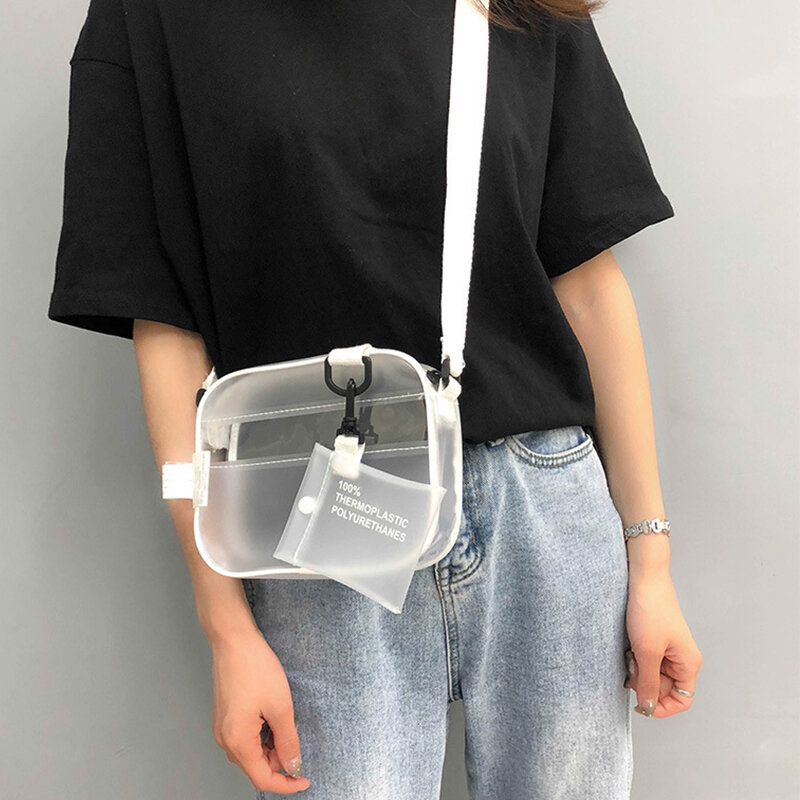 Borsa trasparente in PVC Casual borse a tracolla da donna borse per telefoni piccoli in gelatina borsa a tracolla borsa porta carte borsa da donna trasparente