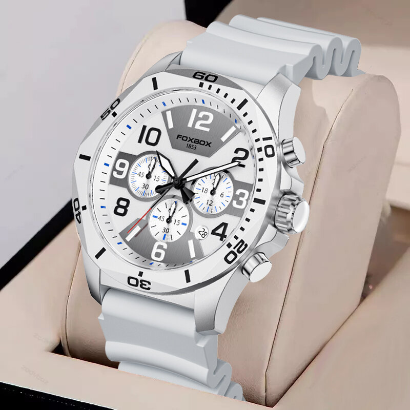 Часы наручные FOXBOX 2022 Мужские кварцевые, брендовые Роскошные повседневные модные деловые водонепроницаемые в стиле милитари