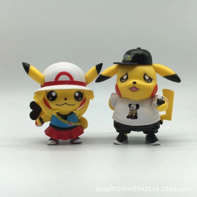 Vêtements à la mode Pokemon Pikachu 6 pièces, figurine d'action, jeu de balle, modèle de Dragon de feu, poupée Anime, jouet