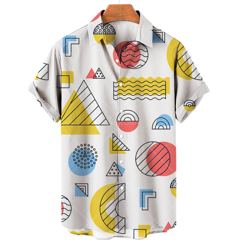 Camisa con estampado de grafiti 3d para hombre, ropa de calle hawaiana a la moda, con solapa informal para playa, talla grande 2022, 2022