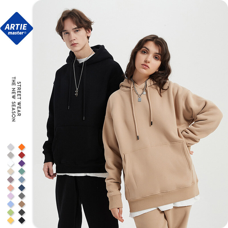 Sudadera holgada con capucha para hombre y mujer, suéter básico sólido de 2022g, Tops Harajuku, 20 colores, Otoño, 360