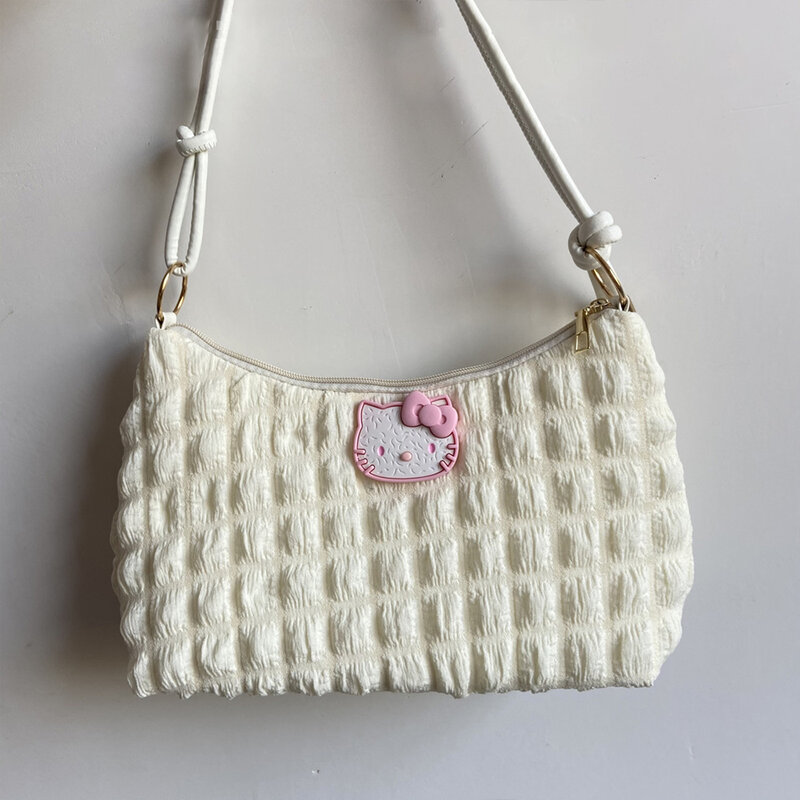 Новинка 2023, сумка через плечо Hello Kitty, Sanrio Girl, стильная сумка через плечо с простым дизайном для подмышек, высококачественные сумки, сумочки, кошелек, подарки
