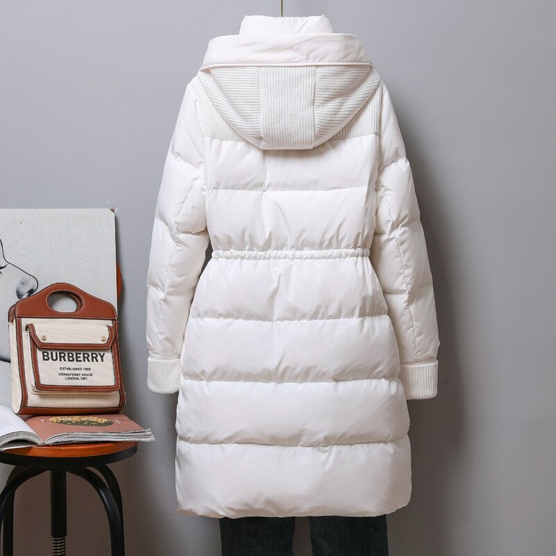 캐주얼 스타일 롱 다운 자켓 및 파카 아웃웨어 여성용, 신제품, 가을 겨울