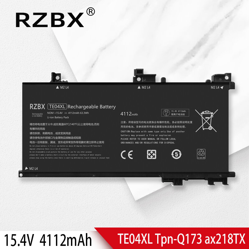 RZBX-Batería de ordenador portátil TE04XL, nuevo, para HP TPN-Q173 OMEN 15-ax212TX ax214TX ax215TX ax216TX ax217TX ax219TX ax223TX ax224TX ax225TX