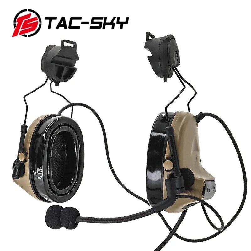 TS TAC-SKY Comtac II Headphone Silikon Taktis Pelindung Pendengaran Headphone Berburu Helm Busur Taktis Versi Dudukan Rel