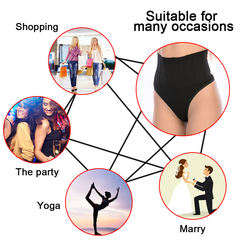 SEXYWG Thong Panty Shaper High Waist Tummy Control Panties Slimming Underwear Waist Trainer Shaping Briefs Butt Lifter Shapewear