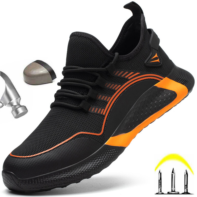 Męskie buty robocze bhp lekki w stylu Casual, biurowy trampki męskie niezniszczalne obuwie robocze męskie buty lekkie budka bezpieczeństwa 2022 nowość