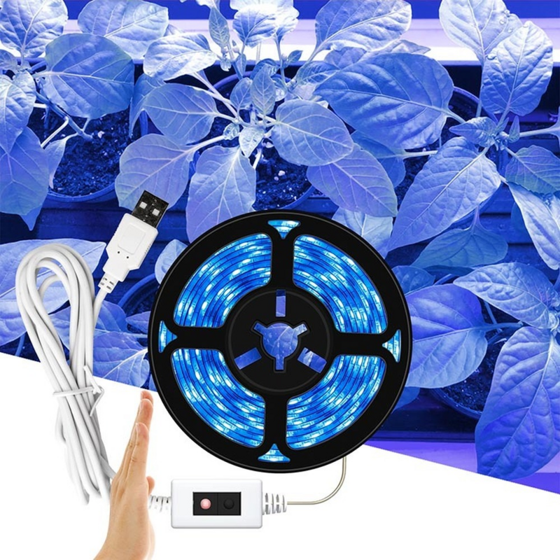LED Growth Light Strip Full Spectrum 0.5M/1M/2M/3M For Hydroponic Greenhouse Seedlings Growth USB Hand Sweep Dimming Plant Lamp