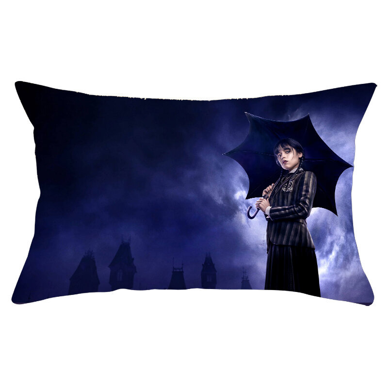 Amerykański popularny film TV Wednesday Addams poszewki na poduszki Addams Family poszewka na poduszkę Sofa dekoracyjna poszewka na poduszkę 30*50/40*60/50*70