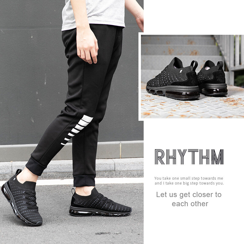 Кроссовки ONEMIX для мужчин и женщин, дышащие, без шнуровки, стабильная амортизация, модная спортивная обувь, черные