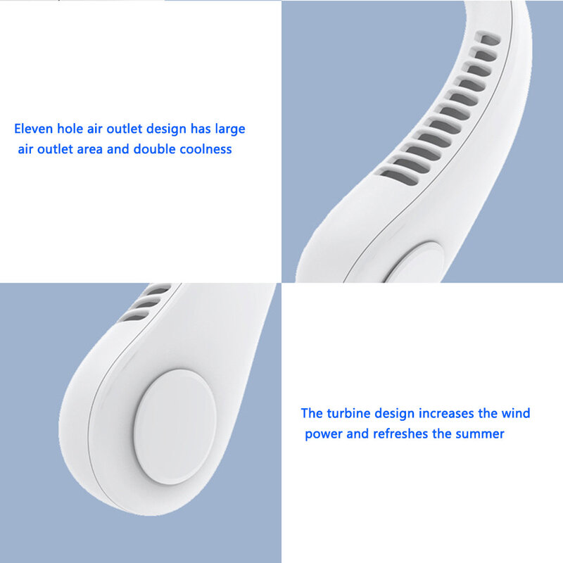 2022 New Xiaomi Bladeless Fan Portable Neck Fan USB Rechargeable Fan Mute Sports Fans Air Cooler Cooling Wearable Neckband Fans