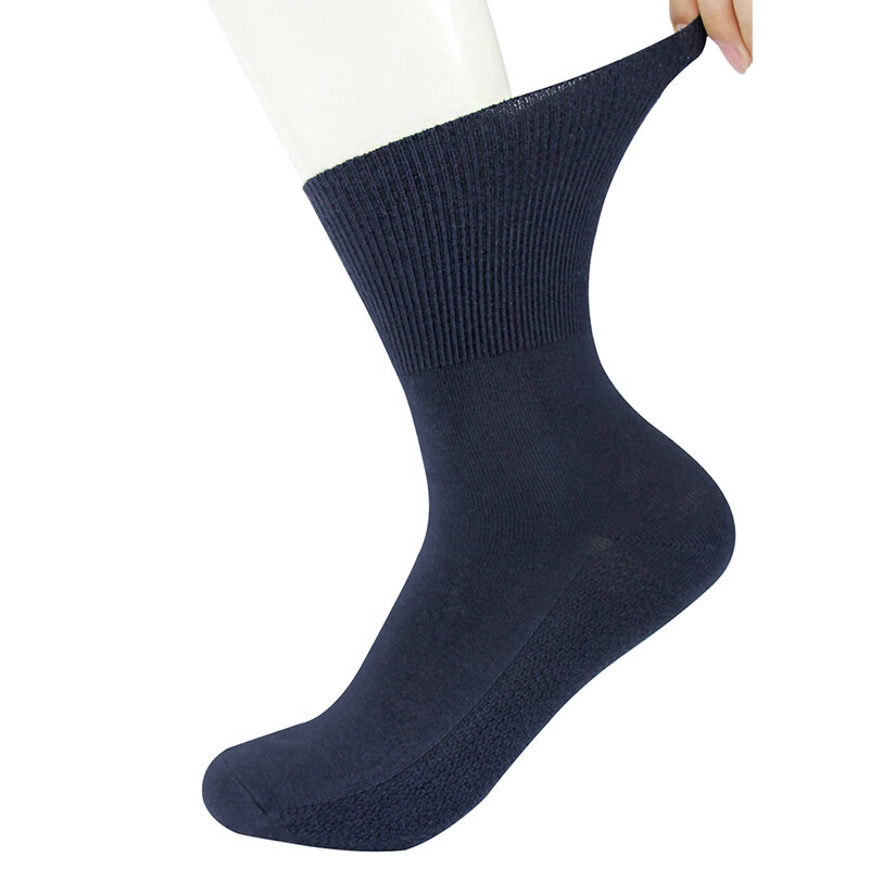 5 Pairs/Lot Diabetic Socks Non-Binding Loose Top Socks Cotton Material Non-slip and Breathable