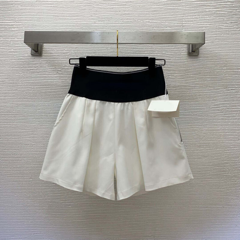Shorts femininos de elástico de cintura alta, calções letras casuais, marca designer, de alta qualidade, novo, 2023