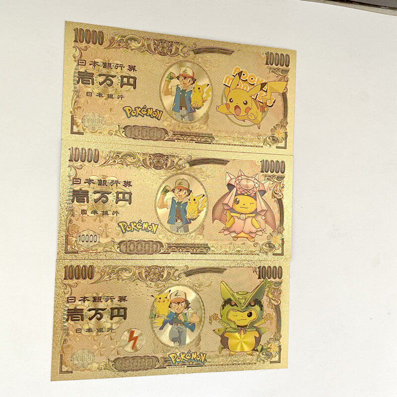 2022 Pokemon Pikachu Card Klassieke Kinderen Geheugen Collection 10000 Gouden Munten Pikachu Pocket Bal Kinderen Kerstcadeau