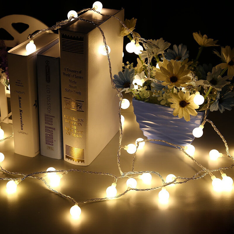 Guirlande lumineuse féerique à lumière LED, alimentée par batterie, boule, Vintage, avec télécommande, pour noël, mariage, décoration de la maison