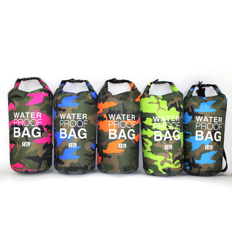 التمويه البوليستر حقيبة مضادة للماء مزدوجة الكتف خفيفة الوزن الانجراف السباحة حقيبة التخزين