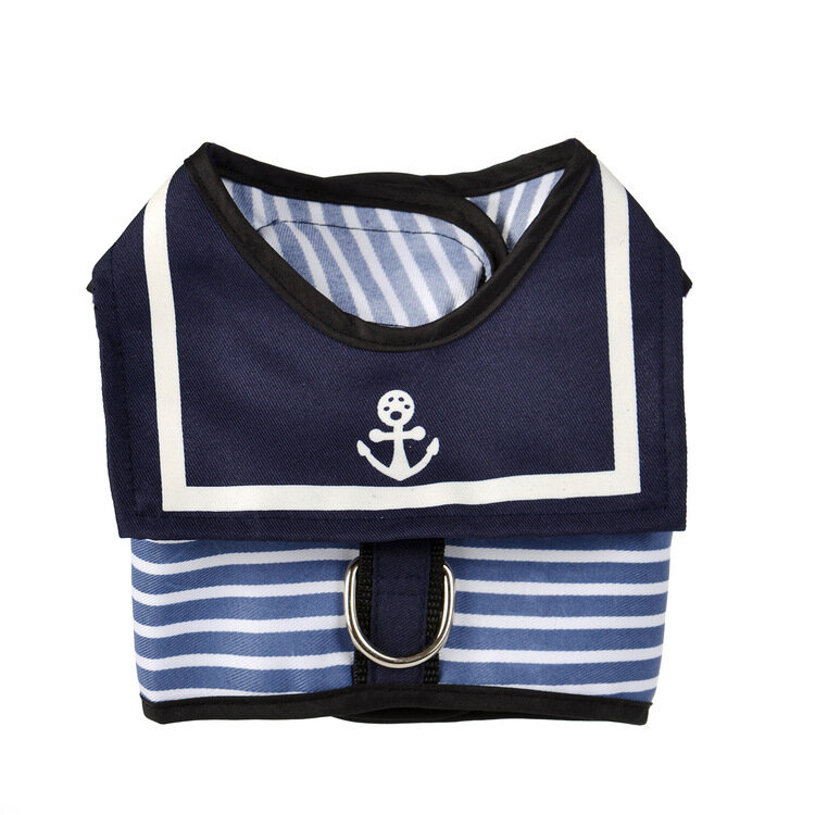 Pet Dog Chest and Back Pet Clothing Hand Holding Rope Traction Belt Sailor Stripes Series