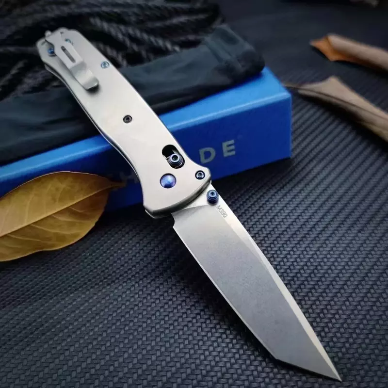 Cuchillo plegable con mango de titanio BENCHMADE 537, herramienta EDC para acampar al aire libre, caza, defensa de seguridad, táctica de bolsillo