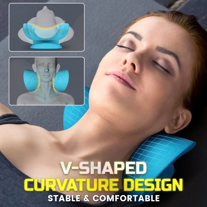 Almohada de masaje para cuello, hombros, cervicales, dispositivo de tracción quiropráctica, almohada de masaje para alivio del dolor, masajeador corporal para cuello