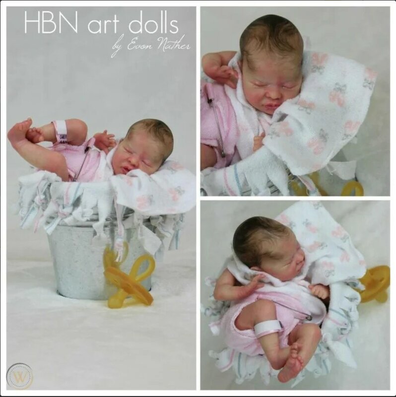 Mini kit de bebé reborn, Kit de muñeca de vinilo de bebé Reborn de 9 pulgadas, piezas de muñeca sin pintar, Kit de muñeca Reborn en blanco DIY