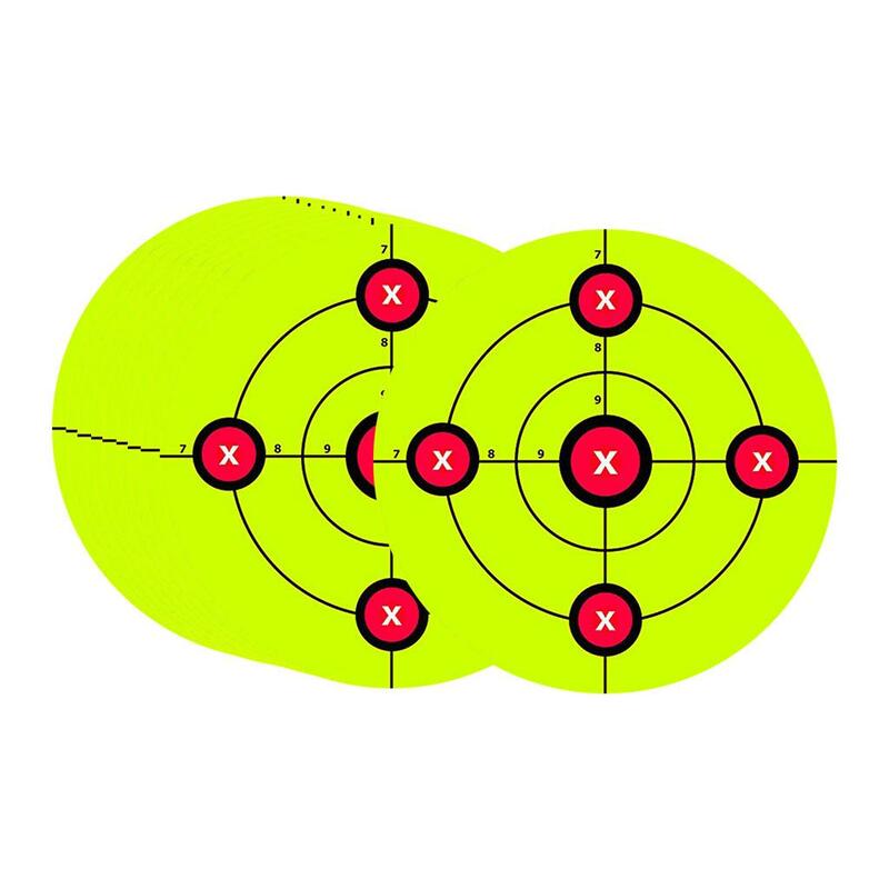 Juego de 10 pegatinas autoadhesivas de objetivo verde fluorescente, objetivos para