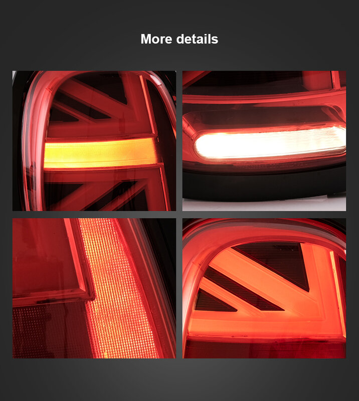2 pçs luz da cauda do carro fumaça/lente vermelha para mini cooper f55 f56 f57 2014 2015 2016 2017 2018 2019 2020 traseira reversa lâmpada luz da cauda