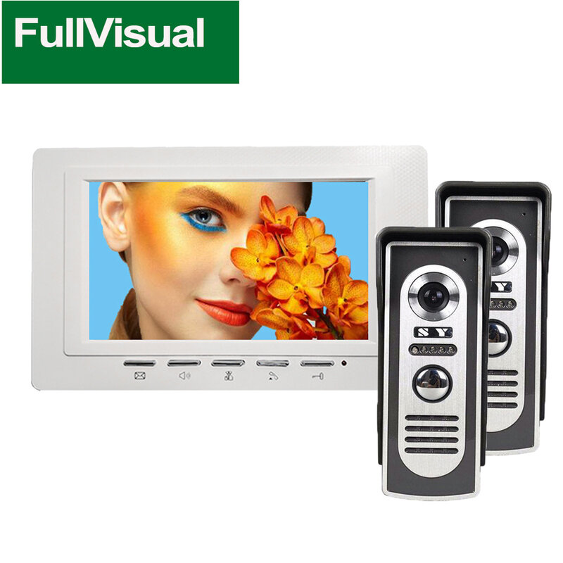 Fullvisual-sistema de intercomunicación para puerta, videoportero con cable de 7 pulgadas, control de desbloqueo múltiple para casa y Villa