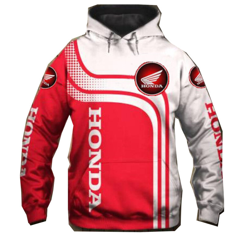 2022 New Honda Motorcycle Racing Men‘s Hoodie Sweatshirts 3D Digital Printing Hooded Pullover Fashion Jacket Casual Sportswear
