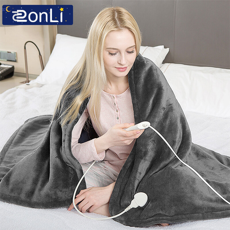 Zonli الفانيلا غطاء كهربائي شال دافئ Thicker رمي الصوف ساخنة مزدوجة الجسم لينة السرير دفئا وسادة بطانية تدفئة الذكية