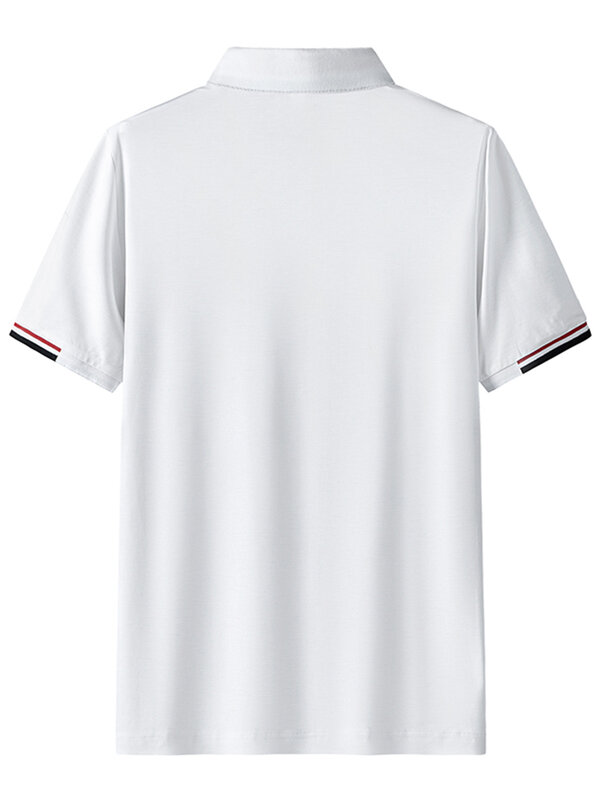 الصيف الأحمر قميص بولو الرجال 2022 موضة جديدة تنفس رايون الصلبة الكلاسيكية قميص بولو s الذكور حجم كبير بلايز المحملة Polos 6XL 7XL 8XL