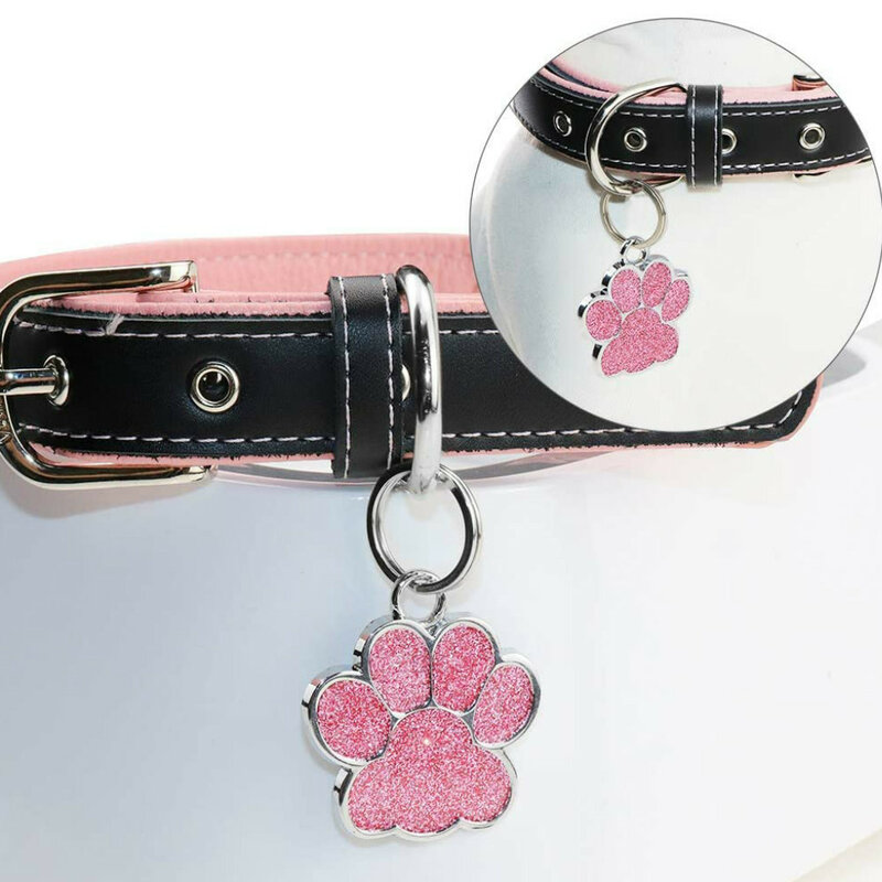 Etiquetas personalizadas para perro y gato, colgante con purpurina para colgante, accesorios para mascotas