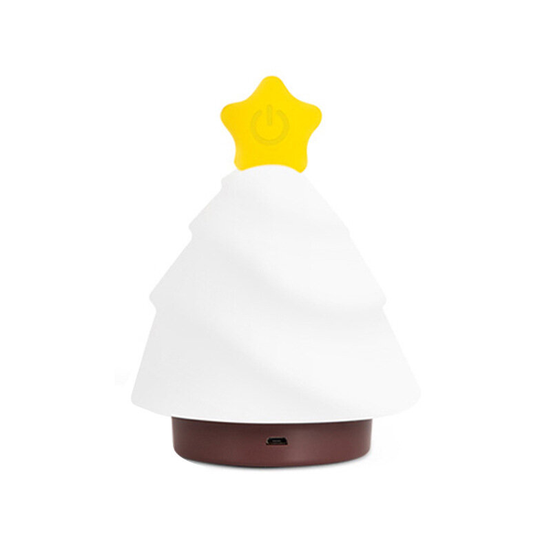 مصباح ليلي صغير مع شحن USB ، ضوء مكتب وجانب السرير ، منزل عيد الميلاد ، نوم سيليكون ، هدية إبداعية