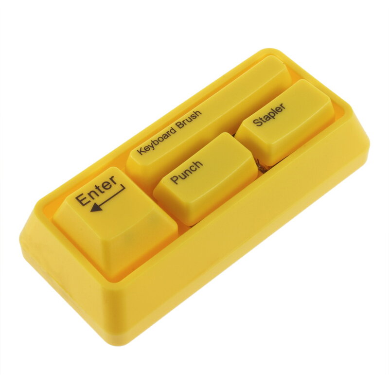 Criativo kit de papelaria grampeador portátil conjunto teclado escova combinação papelaria escritório mini uso do estudante pequeno
