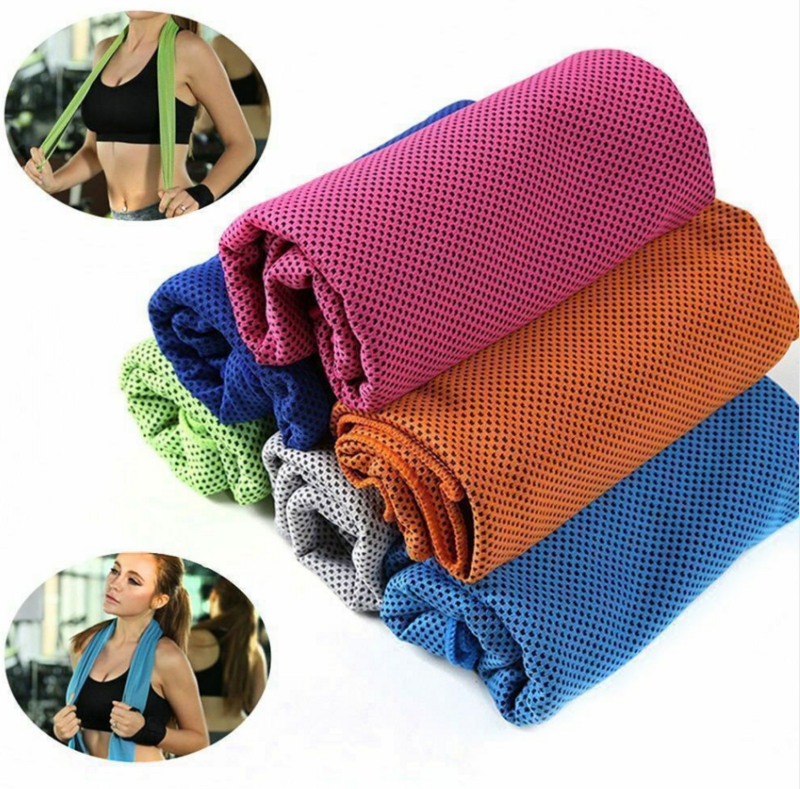 Solid color ice-feeling quick-drying cooling sports sweat-absorbing towel Instant Ice Towel Heat Relief Reusable Cool Cold towel