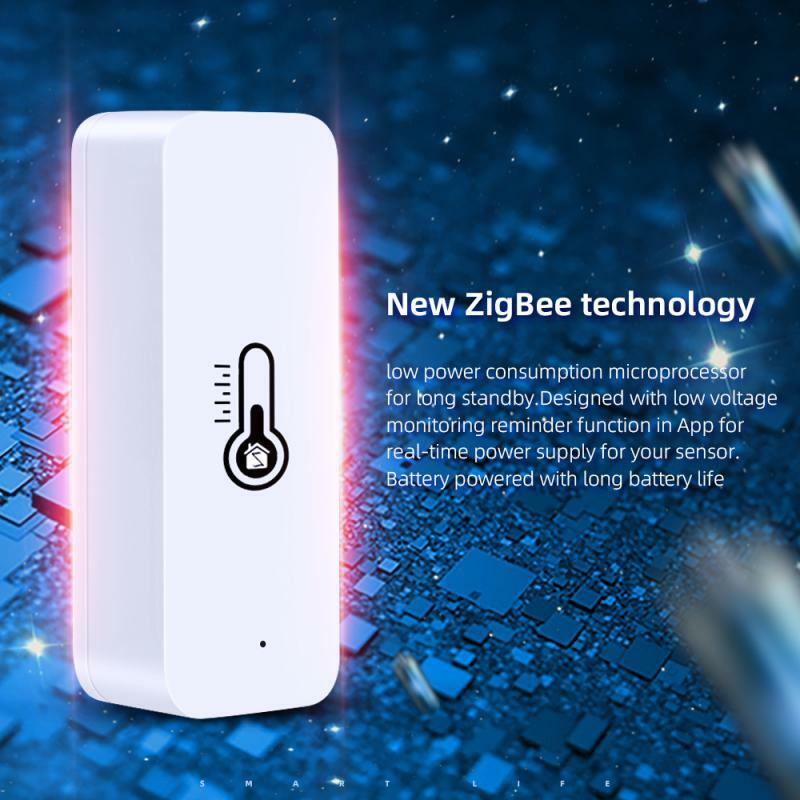 Novo tuya inteligente wifi/zigbee temperatura e sensor de umidade higrômetro indoor controlador monitoramento trabalho com alexa google casa