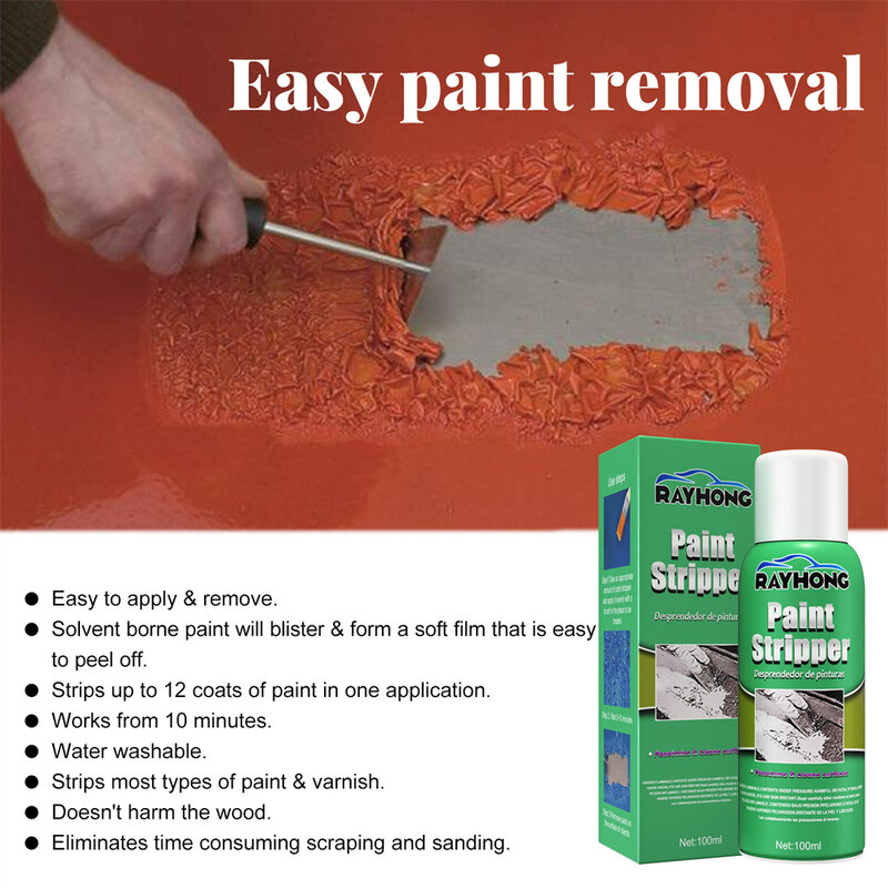Paint Remover แม่พิมพ์ซ่อมอะไหล่รถยนต์ Paint Remover สเปรย์ Quick สีกำจัดขนที่มีประสิทธิภาพการกำจัดสีขัดสีรถ